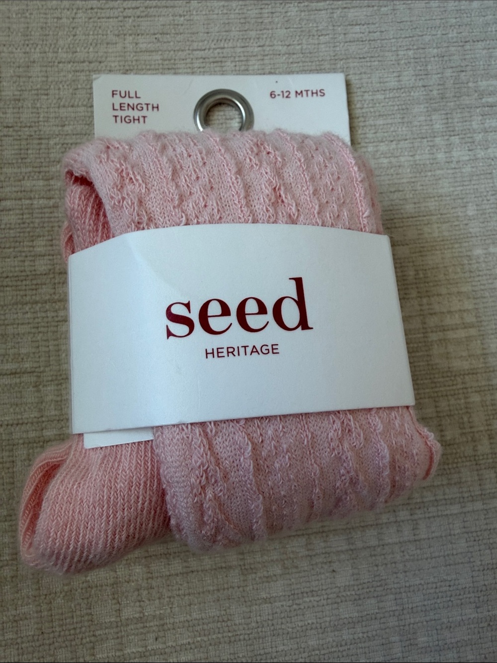 Seed Heritage Pink Cable Knit Baby Tights
